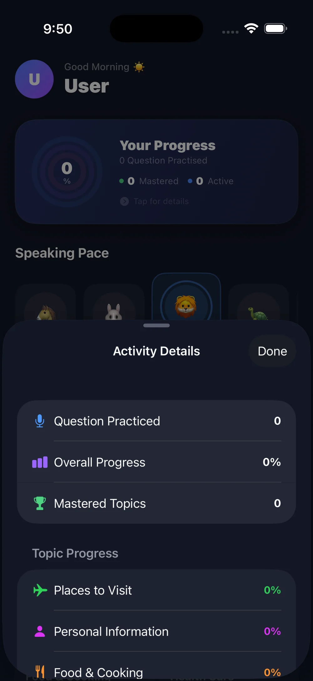 Your activity at a glance